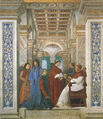 Melozzo da Forli Sixtus IV,his Nephews and his Librarian Palatina (mk08) Germany oil painting art